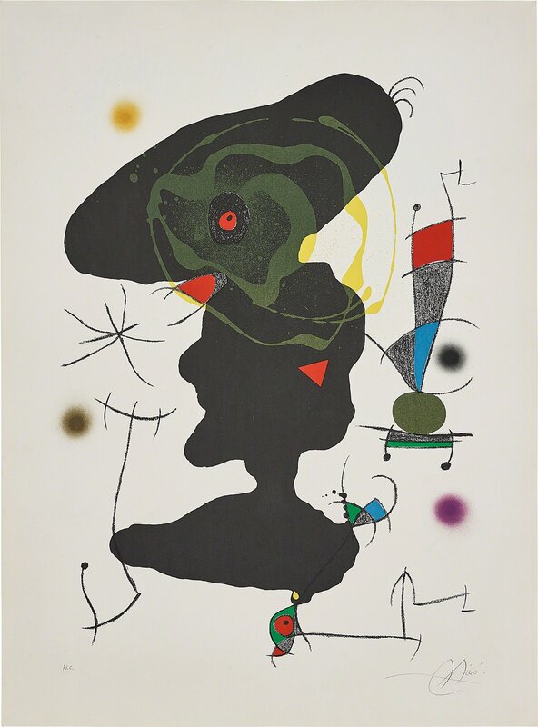 Joan Miró, ‘Oda à Joan Miró (Ode to Joan Miró): plate V’, 1973, Print, Lithograph in colors, on Guarro paper, with full margins., Phillips