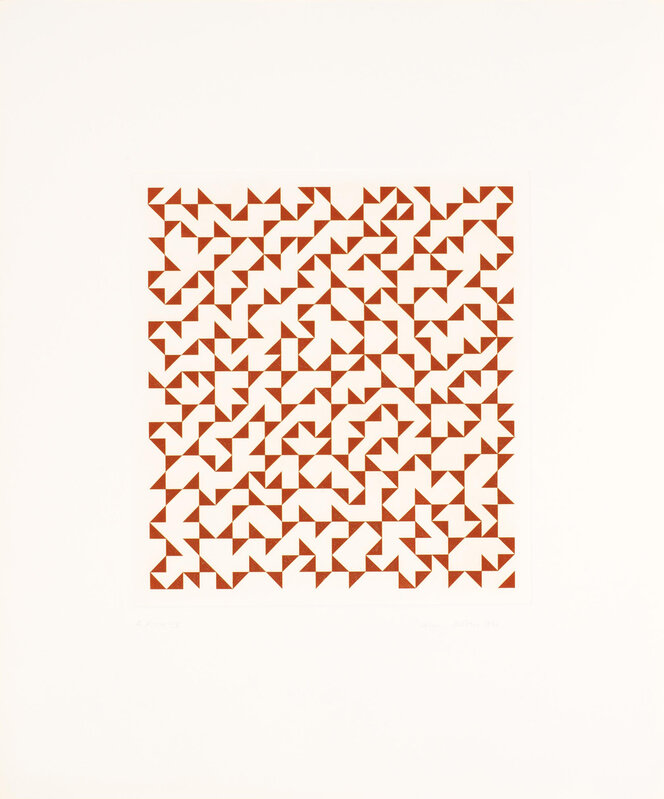 Anni Albers, ‘Triangulated Intaglio IV’, 1976, Print, Single colour copper plate etching and aquatint on mould-made white  Arches Cover, Cristea Roberts Gallery