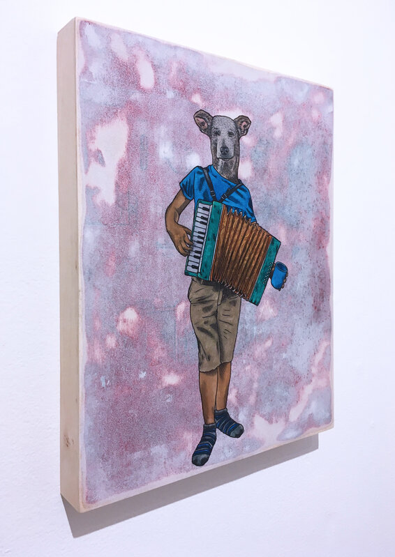 Sean 9 Lugo, ‘Hustler’, 2018, Painting, Watercolor, ink, and paper on panel, Deep Space Gallery