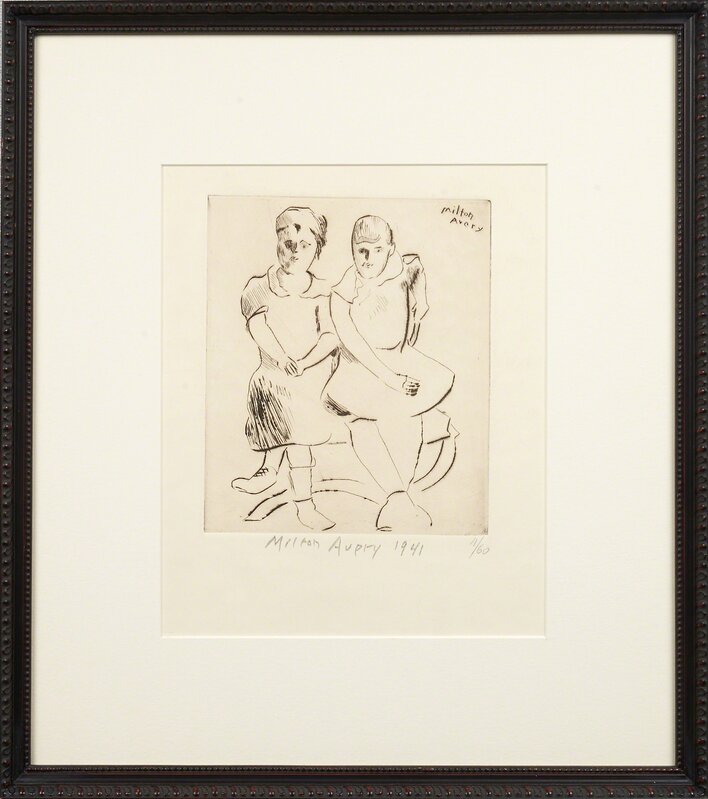 Milton Avery, ‘Helen and Lily’, 1941, Print, Drypoint etching (framed), Rago/Wright/LAMA/Toomey & Co.