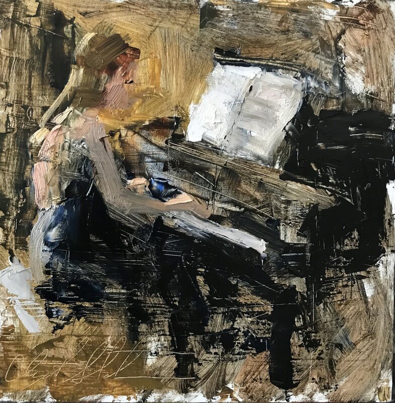 Clyde Steadman, ‘Piano means Quiet’, 2018, Painting, Oil on wood panel, Abend Gallery