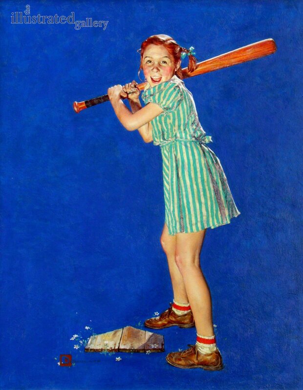 Douglass Crockwell, ‘Up at Bat, The Saturday Evening Post Cover’, 1940, Painting, Oil on Masonite, The Illustrated Gallery