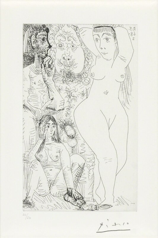 Pablo Picasso, ‘Les Modes Changent: Deux Couples (B. 1556)’, 1968, Print, Etching, on wove paper, Doyle