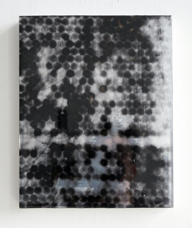 Carrie Yamaoka, ‘10 by 8 (black bubble #5)’, 2015, Painting, Reflective mylar, urethane resin, and mixed media on wood panel, ULTERIOR GALLERY