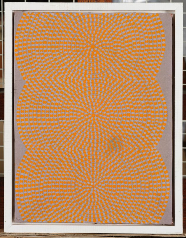 Gencay Kasapci, ‘Composition (points orange sur fond gris)’, Painting, Oil on canvas, Leclere 
