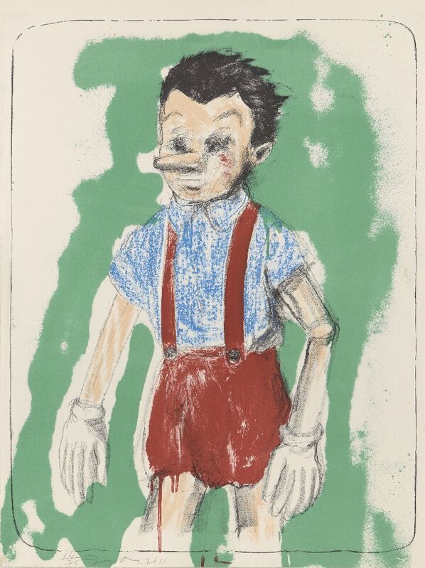 Jim Dine, ‘Pinocchio coming from the Green’, 2011, Print, Lithograph in colours on wove, Roseberys