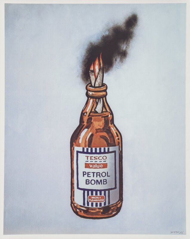 Banksy, ‘Petrol Bomb, poster’, 2011, Print, Offset lithograph in colors on satin white paper, Heritage Auctions