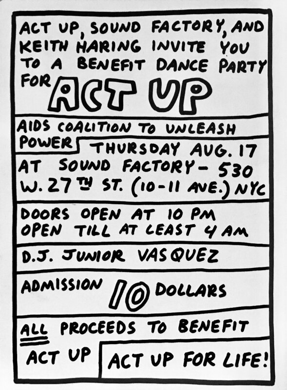 Keith Haring, ‘Keith Haring Act Up for Life’, 1989, Posters, Offset printed announcement, Lot 180 Gallery