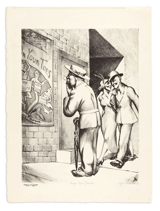 Kyra Markham, ‘STAGE DOOR JOHNNIE’, 1937, Print, Lithograph, Doyle