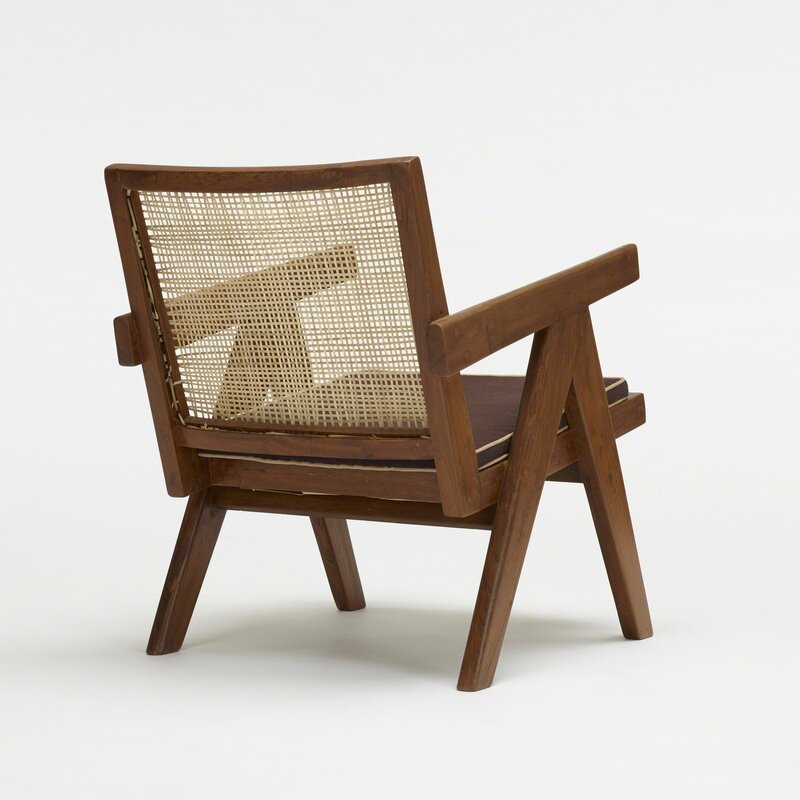 Pierre Jeanneret, ‘Easy armchairs from Chandigarh, pair’, c. 1955, Design/Decorative Art, Teak, cane, upholstery, Rago/Wright/LAMA/Toomey & Co.