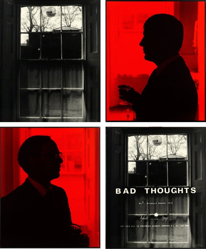 Gilbert & George, ‘BAD THOUGHTS (No. 9)’, 1975, Photography, Four photographs, Stedelijk Museum Amsterdam