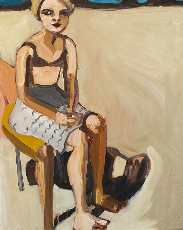 Chantal Joffe, ‘Woman Sitting on a Beach’, 2004, Painting, Oil on board, Il Ponte