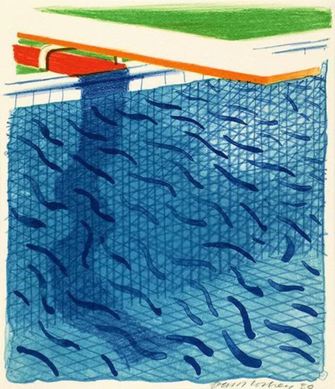David Hockney, ‘Pool Made with Paper and Blue Ink for Book of Paper Pools’, 1980, Print, Lithograph in colors, Upsilon Gallery