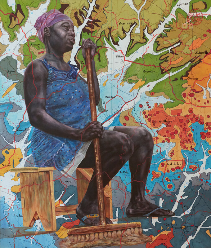Jean David Nkot, ‘##The Woman Power.org.com’, 2019, Painting, Acrylic, Chinese ink & Posca on canvas, Larkin Durey