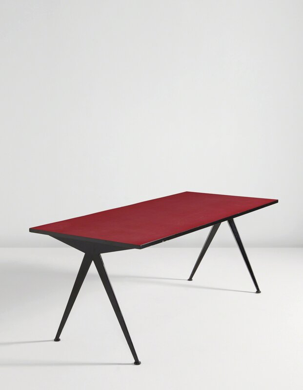 Jean Prouvé, ‘"Compas" cafeteria table, model no. 512’, ca. 1953, Design/Decorative Art, Painted steel, laminate-covered wood, Phillips