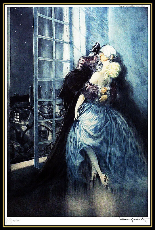 Louis Icart, ‘Lovers’, 1930, Print, Color Etching, Original Art Broker