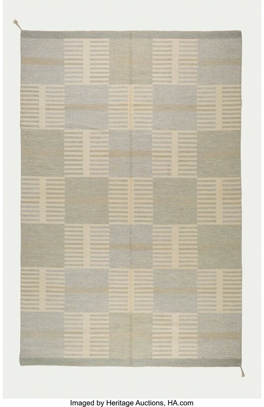 Carl Malmsten, ‘Geometric Flat-Weave Carpet’, circa 1950, Design/Decorative Art, Hand-woven pigmented wool, Heritage Auctions