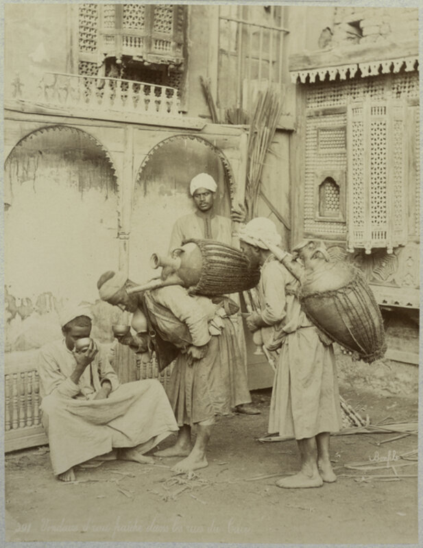 Félix Bonfils, ‘Vendeurs d'eau fraiche dans les rues du Caire’, 1880, Albumen, Getty Research Institute