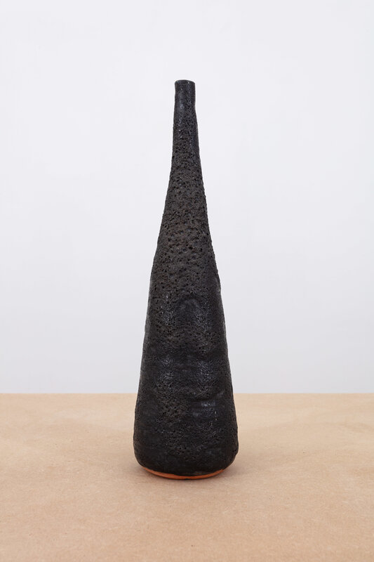 Beatrice Wood, ‘Untitled (large black volcanic bottle)’, 1960-1965, Sculpture, Low fire terracotta, volcanic glaze, Nina Johnson