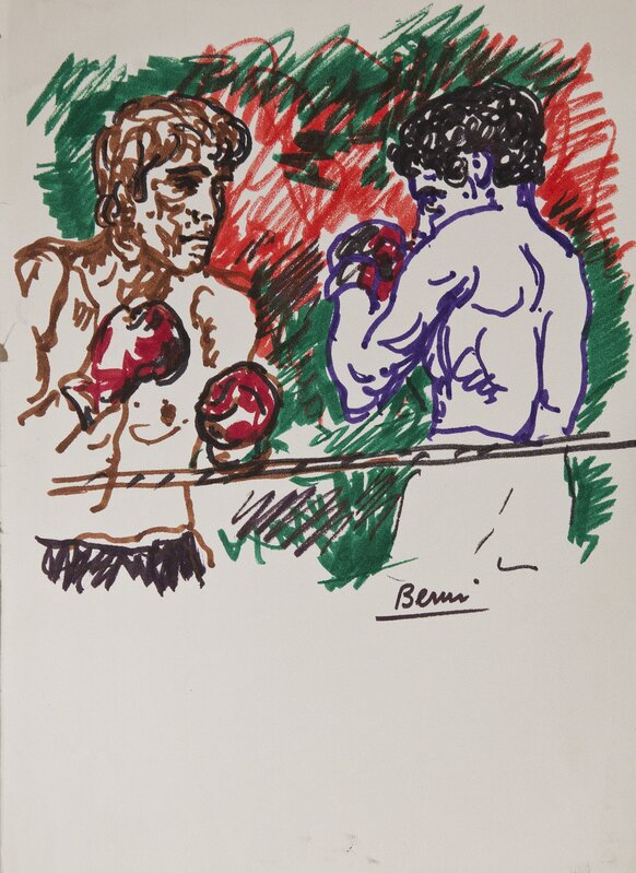 Antonio Berni, ‘Sin Título ( Monzón y Valdez)’, 1977, Drawing, Collage or other Work on Paper, Marker on paper, Cosmocosa