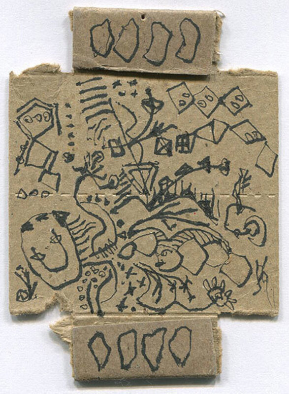 Jackson Pollock, ‘Untitled’, ca. 1952, Drawing, Collage or other Work on Paper, Ink on matchbox cardboard (double-sided), Washburn Gallery