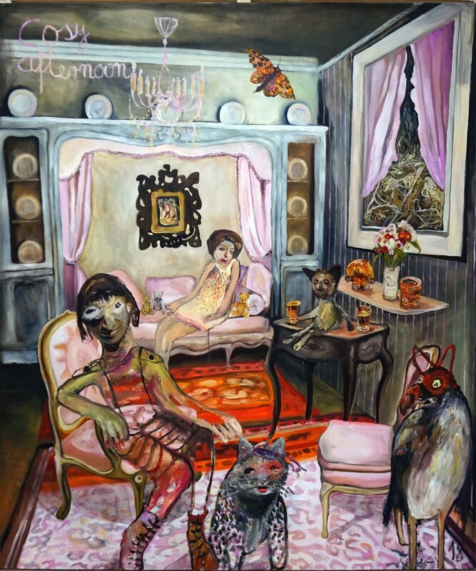 Juliane Hundertmark, ‘Cosy Afternoon ’, 2018, Painting, Mixed media on canvas, Knight Webb Gallery