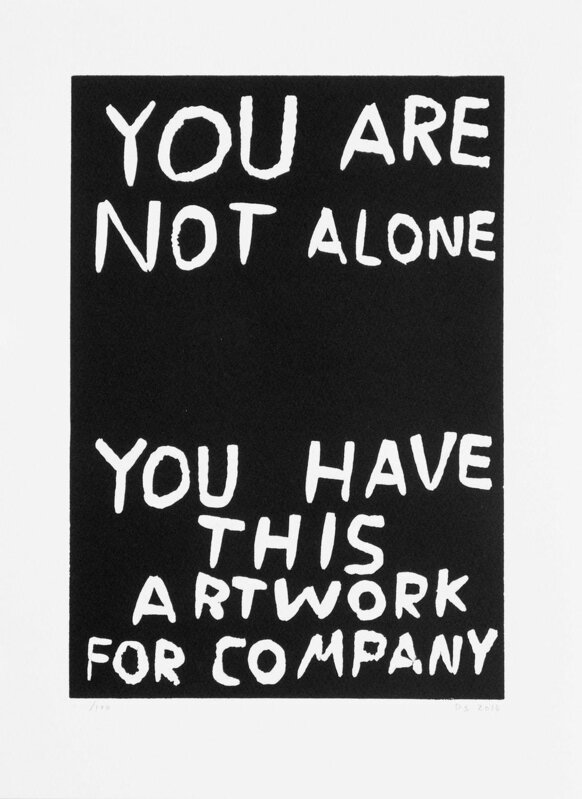 David Shrigley, ‘You are not alone’, 2014, Print, Linocut on wove paper., Frank Fluegel Gallery