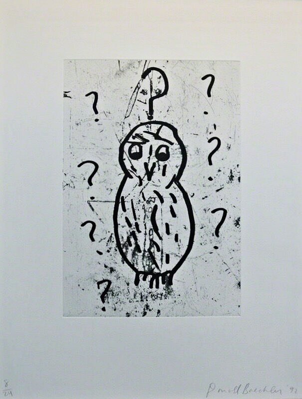 Donald Baechler, ‘Owls (Plate VII)’, 1992, Print, Aquatint etching, Alpha 137 Gallery Gallery Auction