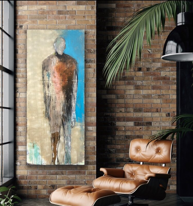 Kris Gebhardt, ‘Tall Man’, 2018, Painting, Mixed media on distressed hand made wood panel, Gebhardt Gallery 