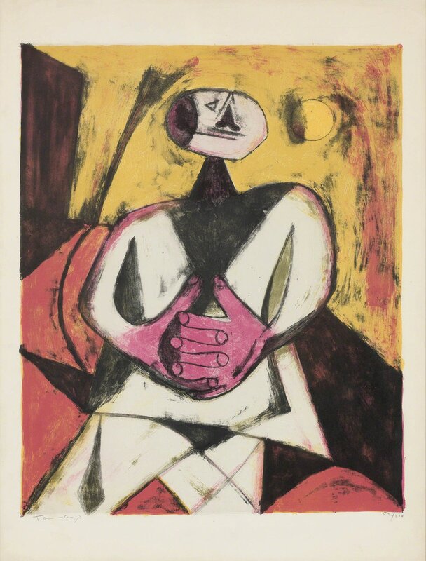 Rufino Tamayo, ‘Hombre (P. 37)’, 1950, Print, Color lithograph, on Rives BFK paper, Doyle