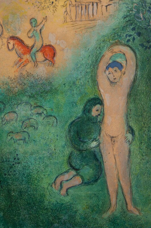 Marc Chagall, ‘Daphnis and Gnathon (from Daphnis and Chloe)’, 1960, Print, Color lithograph, Hindman
