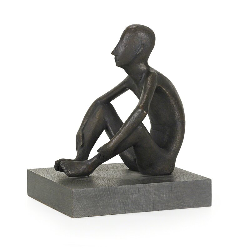 Gerhard Marcks, ‘Hockender Knabe’, 1952, Sculpture, Bronze on wood base, Rago/Wright/LAMA/Toomey & Co.