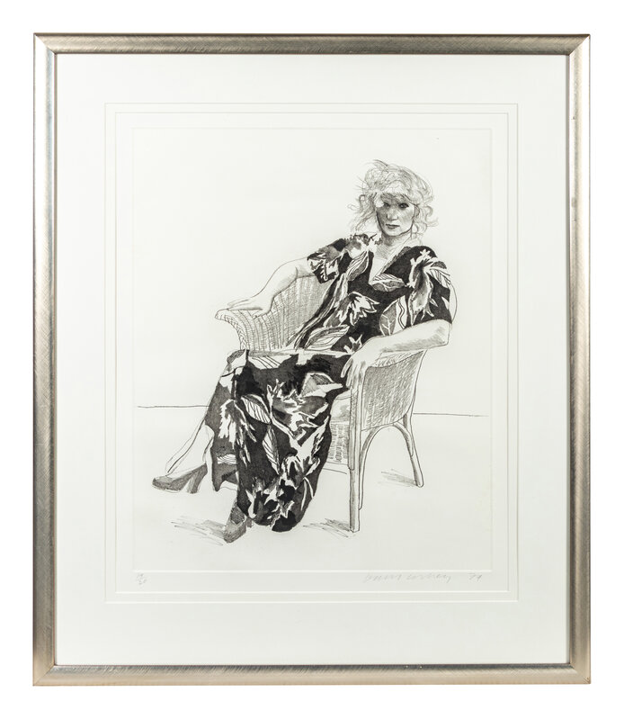 David Hockney, ‘Celia in a Wicker Chair’, 1974, Print, Etching with aquatint, Freeman's | Hindman