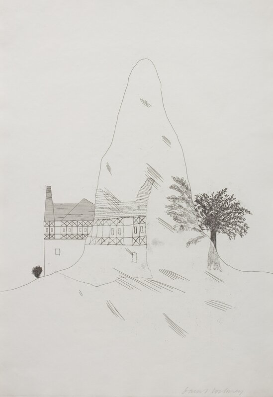 David Hockney, ‘The Glass Mountain’, 1969, Print, Etching, Joanna Bryant & Julian Page