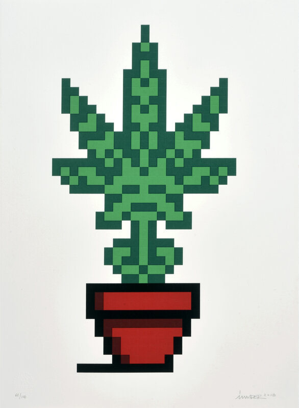 Invader, ‘Hollyweed (Red Pot)’, 2018, Print, Screen print 5 colors with embossing, DIGARD AUCTION