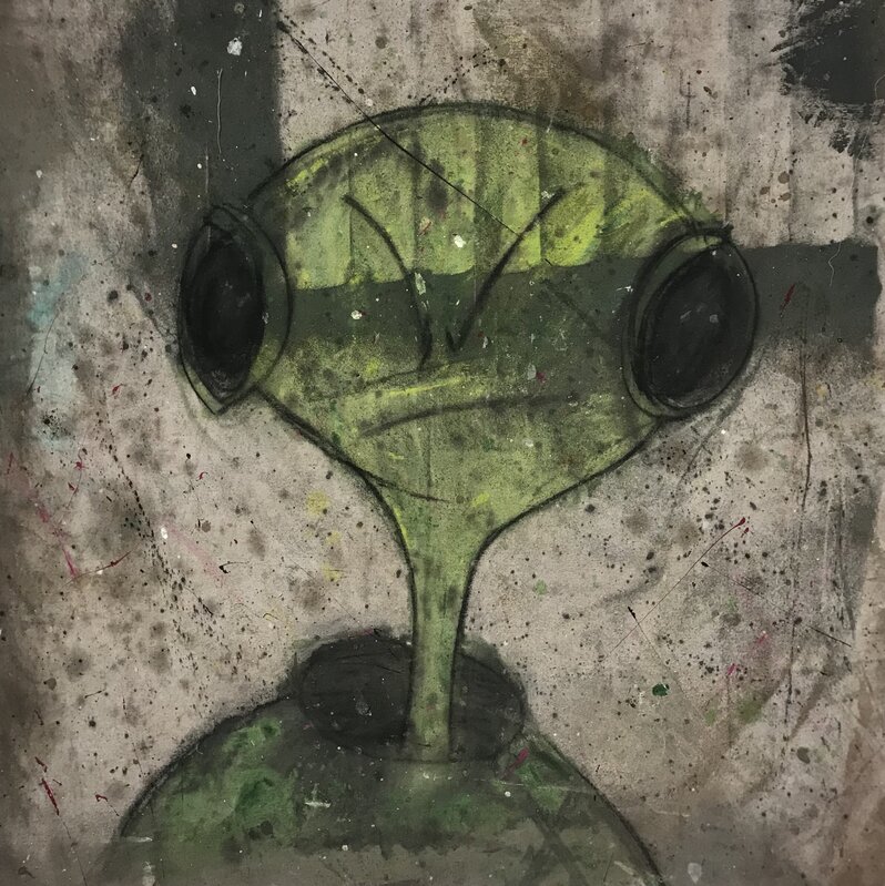 Mike Collins, ‘Untitled (turtle)’, ca. 2019, Painting, Acrylic, charcoal, pastel, oil stick, spray paint, interior latex on canvas, ShockBoxx