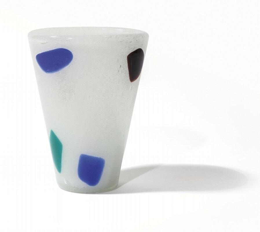 A pulegoso glass vase with colored tesserae