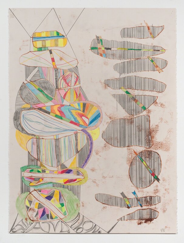 Steve Roden, ‘words and borders (21)’, 2013, Drawing, Collage or other Work on Paper, Ink, pencil, colored pencil, collage, watercolor on paper, Los Angeles Contemporary Exhibitions (LACE) Benefit Auction