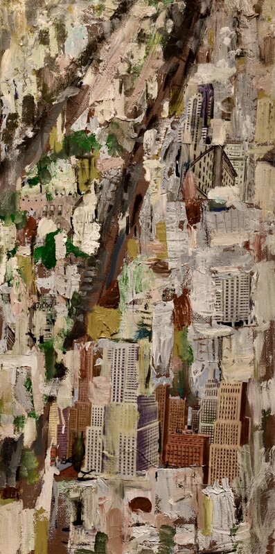 Basia Goldsmith, ‘West Side’, 2021, Drawing, Collage or other Work on Paper, Oil & Collage on Canvas, Carter Burden Gallery