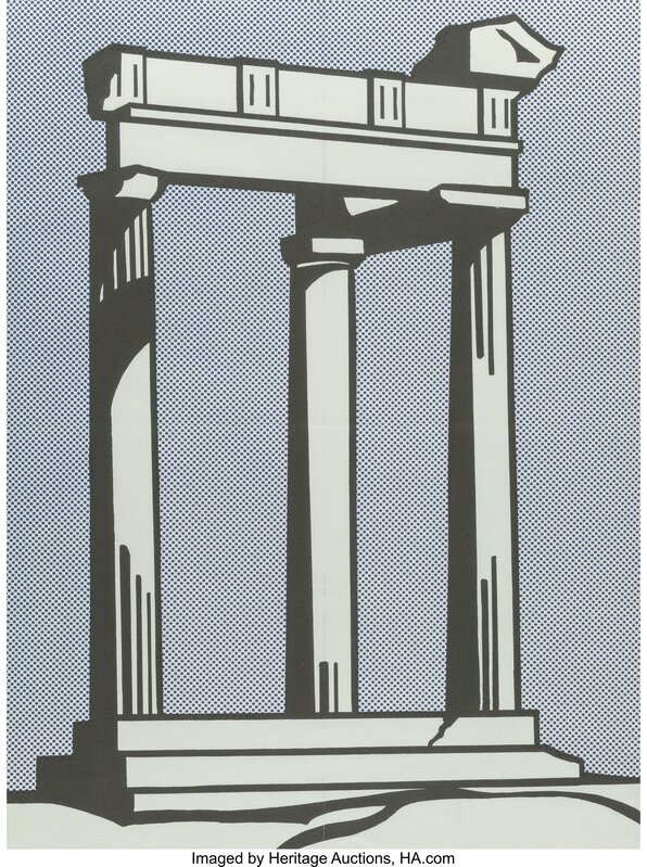 Roy Lichtenstein, ‘Temple (Castelli mailer)’, 1964, Print, Offset lithograph in colors on paper, Heritage Auctions