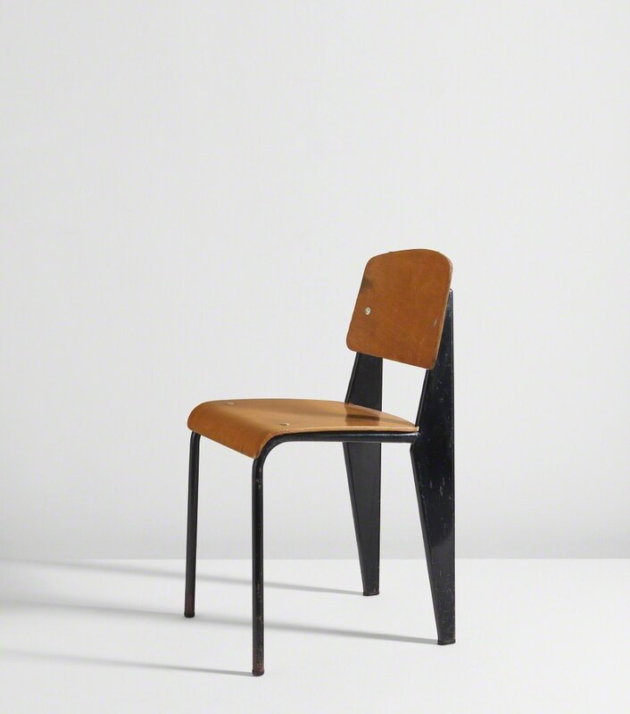Jean Prouvé, ‘"Semi-metal” chair, model no. 305’, Designed in 1950, Design/Decorative Art, Painted steel, beech-veneered plywood, rubber and aluminum, Phillips