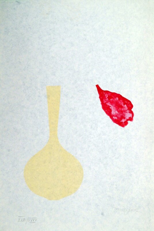 Derrick Greaves, ‘Vase and Falling Petal from Europaeische Graphik VII’, 1971, Print, Lithograph printed in colours on japan paper, Roseberys
