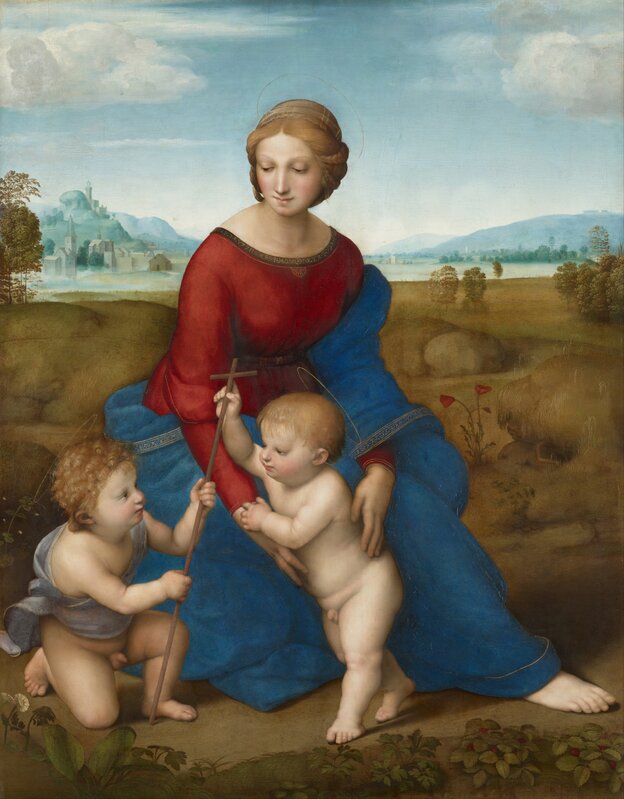 Raphael, ‘Madonna on the Meadow’, 1505-1506, Painting, Oil on poplar, Art History 101