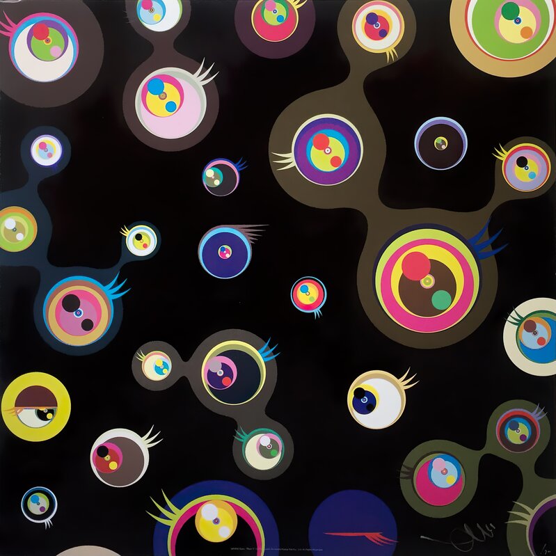 Takashi Murakami, ‘Jellyfish eyes - black 3’, 2004, Print, Offset print with silver, Pinto Gallery