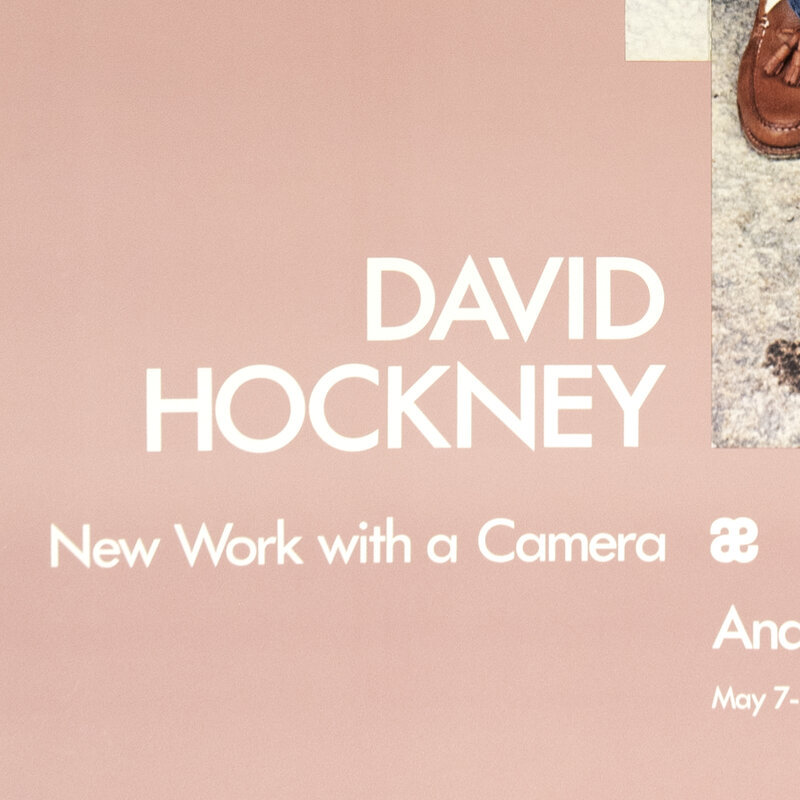 David Hockney, ‘Andre Emmerich Gallery 1983 (Gregory loading his Camera 1983) ’, 1983, Posters, Offset lithograph, Petersburg Press 
