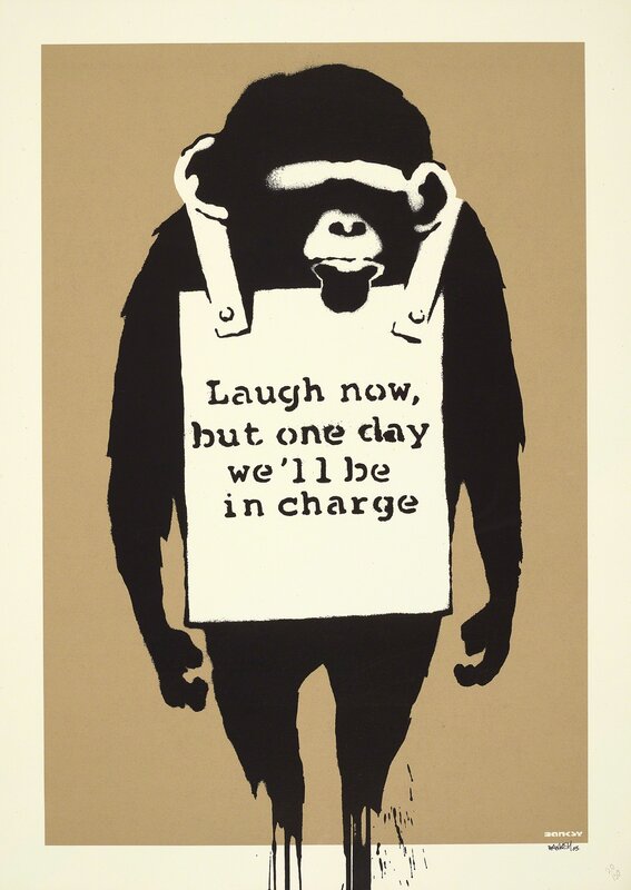 Banksy, ‘Laugh Now’, 2005, Print, Screenprint in colours, on buff wove paper, the full sheet., Phillips