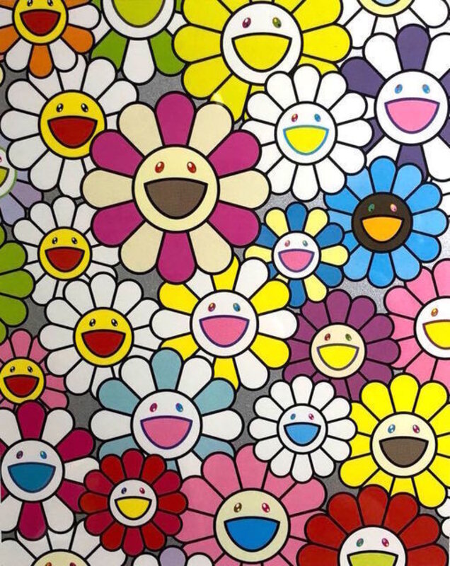 Takashi Murakami, ‘Small Flower Painting in Pink, Purple and Many Other Colors’, 2017, Other, Offset lithopgraph on paper, New River Fine Art