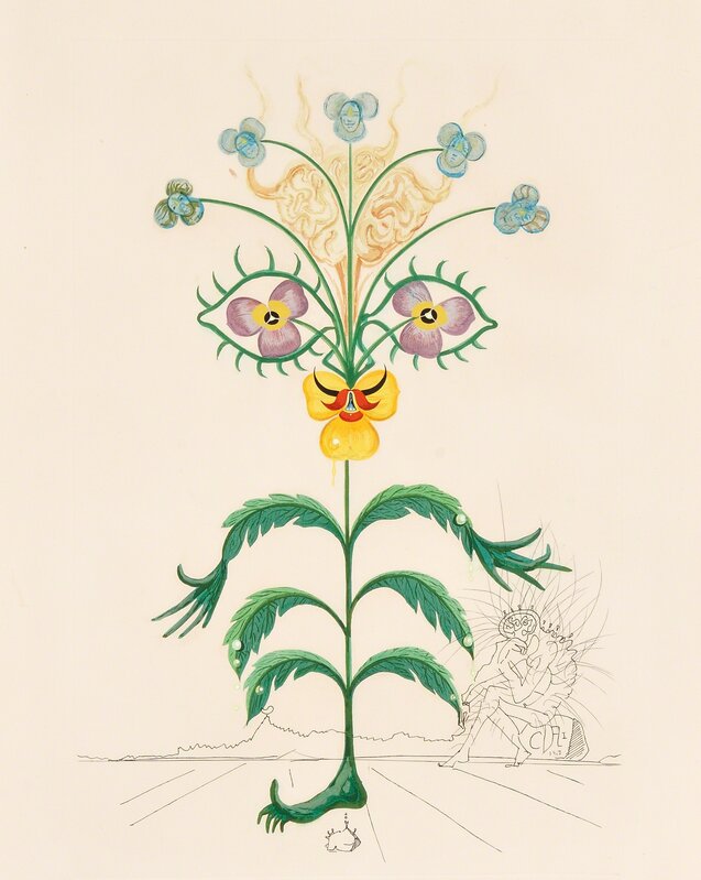 Salvador Dalí, ‘Pensée (Viola Cogitans)’, 1968, Mixed Media, Mixed media with engraving and pochoir on cream Arches paper with watermark, Skinner