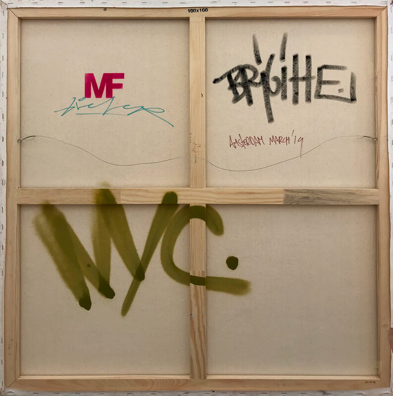 Michiel Folkers, ‘Brigitte’, 2019, Painting, Acrylic, mixed media, street posters, spray on canvas, Lilac Gallery