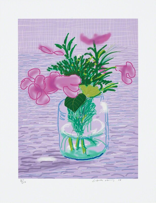 David Hockney, ‘Untitled no. 329, from A Bigger Book: Art Edition A’, 2010/2016, Print, IPad drawing in colours, printed on archival paper, with full margins, contained in the original blue fabric-covered portfolio., Phillips